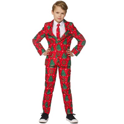 Suitmeister Boys Christmas Suit - Christmas Trees - Red : Target