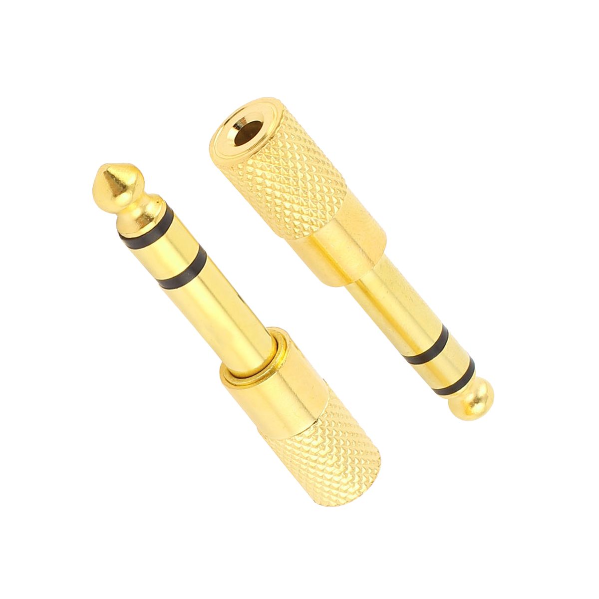 Unique Bargains Metal Gold Tone Black Adapter 2 Pcs - thumbnail 5