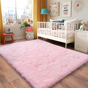 Area Rugs for Living Room Bedroom, Non-Slip Fluffy Soft Shag Carpet for Kids Home Dorm Decor - 1 of 4