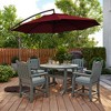 CLIHOME 11 ft. Outdoor Cantilever Umbrella 360-degree Rotation Patio Offset Umbrella with Cross Base - 2 of 4
