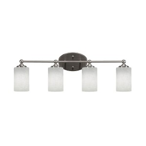 Toltec Lighting Capri 4 - Light Vanity in  Brushed Nickel with 4" White Muslin Shade - 1 of 2