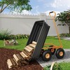 EcoSummer Garden Dump Cart 1200 LB Heavy Duty Wagon with 180° Handle, 10 in No-Flat Tires & Quick-Release Dump. - 3 of 4