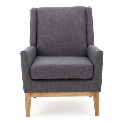 GDFStudio Glasgow Modern Fabric Upholstered Club Chair with Rubberwood Leg