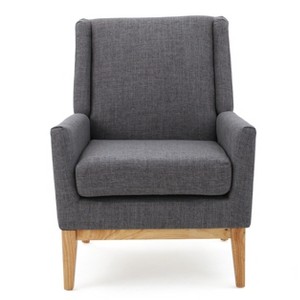 GDFStudio Glasgow Modern Fabric Upholstered Club Chair with Rubberwood Leg - 1 of 4