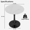 ChicFurnit Coffee Table Round Marble Top Mid Century Modern Style for Living Room or Dining, White, 27.56"*27.56"*28.35" - 3 of 4
