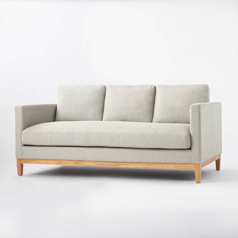 Woodland Hills Wood Base Sofa Light Gray - Threshold&#8482; designed with Studio McGee, 1 of 13