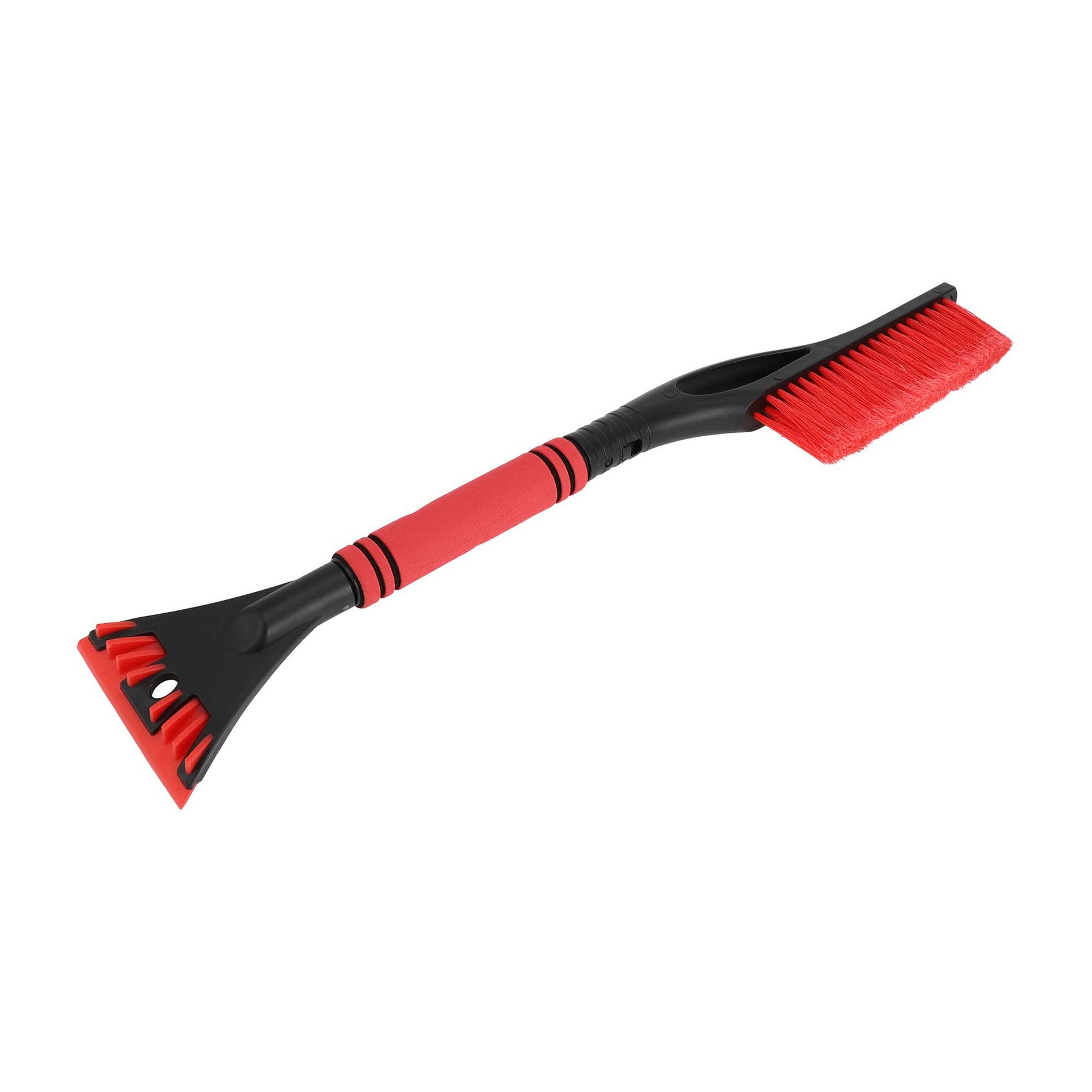 Unique Bargains Universal Car Ice Scraper Brush with Broom SUV Snow Frost Remover for Car Truck Plastic Red