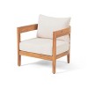 Christopher Knight Home Brooklyn Outdoor Acacia Wood Club Chair with Cushions, Teak/Beige - 4 of 4