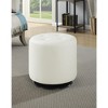 Simple Relax Round Leatherette Upholstered Ottoman, White - 2 of 4