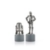 Royal Selangor Hand Finished Star Wars Collection Pewter R2-D2 & C-3PO Knight Chess Piece Pair Gift - 2 of 4