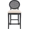 Karlee Rattan Counter Stool (Set of 2) - SFV2131 - Black/Beige - Safavieh Couture - 4 of 4