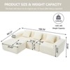 NicBex Modular Sectional Sofa,L-Shape Upholstered Cloud Couch with 3 Pillows for Living Room,Apartment,Office,Beige - 3 of 4
