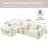 NicBex Modular Sectional Sofa,L-Shape Upholstered Cloud Couch with 3 Pillows for Living Room,Apartment,Office,Beige - image 2 of 3