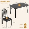Dining Table Set for with Black Glass Desktop, Kitchen Table and Chairs Set with Chamfer Design, Dining Room Table Set with Cushion Seats for Kitchen - 3 of 4