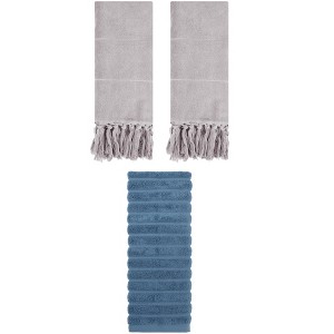 REGALWOVEN 3 Packs Solid Absorbent Soft Cotton Hand Towels 14" x 30" - 1 of 4