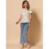INSPIRE CHIC Women's Polka Dots Print V Neck Short Sleeve Elegant Work Office Tops - 3 of 4