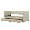 Twin Size 80" Daybed with Drawer, Modern corduroy-tufted Linen Day Bed, Upholstered Daybed Frame for Bedroom, Living Room - 3 of 4