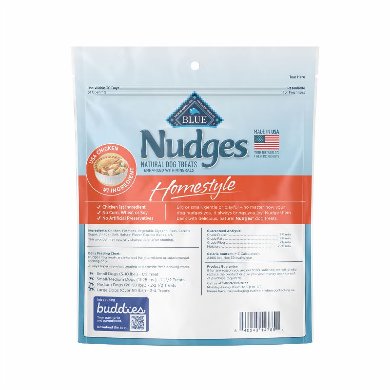Blue Buffalo Nudges Homestyle Natural Dog Treats with Chicken Flavor - 16oz, 2 of 7