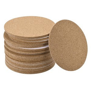Unique Bargains Cork Durable Heat Resistant Round Coasters for Tableware - 1 of 4