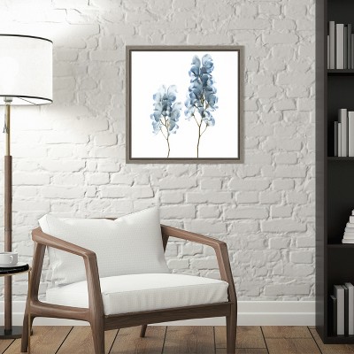 Blue Flower Still Life Framed Canvas Wall Art