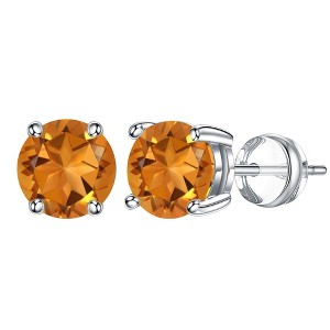 Turandoss Birthstone Stud Earrings for Women - S925 Sterling Silver Flat Back Cartilage Earring Set for Multiple Piercing, Christmas Gifts for Women - 1 of 4