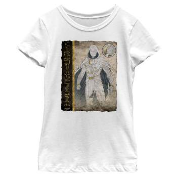 Girl's Marvel: Moon Knight Hierographic Superhero Profile Sketch T-Shirt