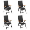 vidaXL Patio Dining Set Black Outdoor Furniture 3/5/7/9 Piece Multi Sizes - 63" Table Length 4 Items - 4 of 4
