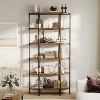Industrial 6-Tier Bookcase – Tall Vintage Metal Frame Bookshelf with Oval Design, Open Storage for Home, Office, Living Room - 4 of 4