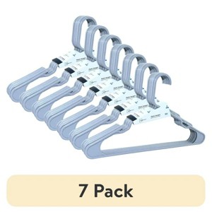 Racxily (7 pack)Plastic Notched Adult Hangers for Any Clothing Type, Arctic White 6 Count - 1 of 3