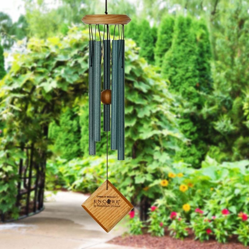 Woodstock Windchimes Chimes of Mercury Silver, Wind Chimes For Outside, Wind Chimes For Garden, Patio, and Outdoor Décor, 14"L, 2 of 8