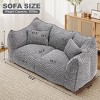AENKYO Oversized Chenille Bean Bag Chair for Two People, Handle & Armrests - Large Lounger for Living Room, Gaming & Reading & Watching TV - 3 of 4
