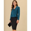 INSPIRE CHIC Women's Vintage Shawl Collar Long Sleeve Ruffle Hem Work Short Blazer - 2 of 4