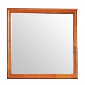 FONTOI Louis Phillipe Wall Mirror with Warm Oak Finish, Classic Wooden Frame Accent for Bedroom, Living Room, or Entryway, Oak, 38"*1"*38" - 1 of 4