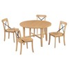 NicBex Round Dining Table Set for 4 Rustic Dining Room Table with MDF Tabletop and 4 Wooden Chairs for Kitchen - 4 of 4