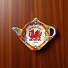 Slickblue Welsh Dragon Teabag Holder – Bone China Dish with Celtic Knot Design, Red Dragon Center - 2 of 3