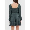 August Sky Women's Square Neck Ruffle Trim Mini Dress - 2 of 4