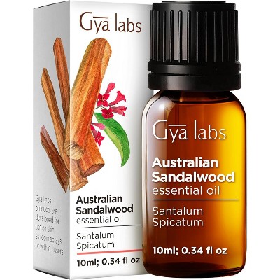 Gya Labs Australian Sandalwood Essential Oil 0.34 Fl Oz Warm Woodsy Scent