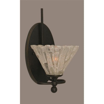 Toltec Lighting Capri 1 - Light Sconce in  Dark Granite with 7" Italian Ice Shade