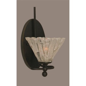 Toltec Lighting Capri 1 - Light Sconce in  Dark Granite with 7" Italian Ice Shade - 1 of 1