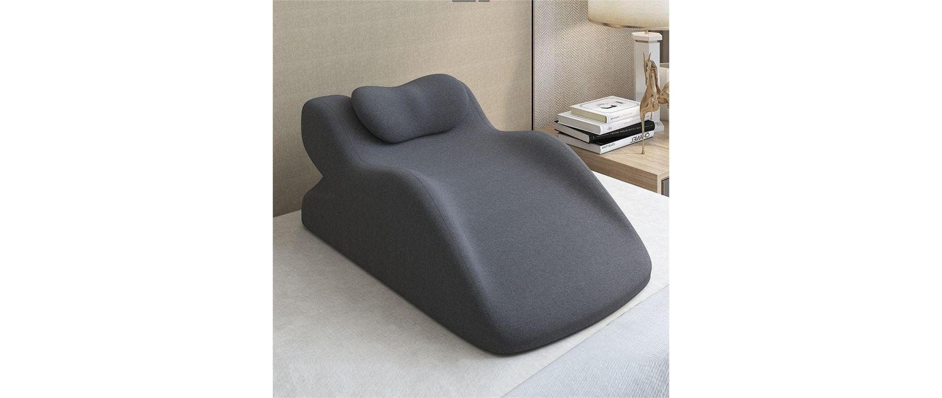 Angel Sar Ergonomic Spinal Posture Support Pillow Multi-Functional Memory Foam Bed Pillow for Leg Lumbar and Back Support, Dark Grey