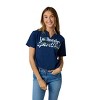 Los Angeles California Women's Navy V-Neck Short Sleeve Cropped Tee - 2 of 4
