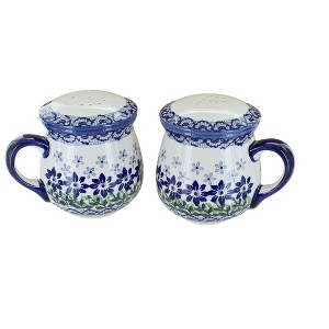 Blue Rose Polish Pottery S138 Manufaktura Salt & Pepper Shakers with Handles - 1 of 1