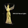 LuxenHome 4.1Ft Angel with Gold Bow Outdoor Holiday Decoration with Lights White, Gold, Brown - 2 of 4
