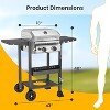 ZAFRO 2-Burner Propane Gas BBQ Grill, 16000 BTU Stainless Steel Barbecue with Cast Iron Grates Side Storage Shelves, Top Lid - 2 of 4