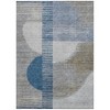 Denim Blue And Ivory Geometric Washable Indoor Outdoor Area Rug - 4 of 4
