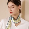 Anna-Kaci Women's Leaf Print Soft Silky Scarf with Lightweight Fabric Modern Square Design and Smooth Finish - 3 of 4