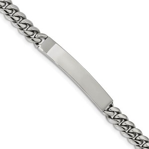Black Bow Jewelry Men's 8mm Stainless Steel Miami Cuban Curb I.D. Bracelet, 8.25 Inch - 1 of 4