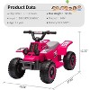 ATV for Kids, 6V Battery Powered Toddler 4 Wheeler w/Music, Light, 1.5mph Max Speed, Kids ATV 4 Wheeler 3+ Years - 3 of 4