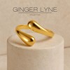 Teardrop Wrap Ring for Women 14kt Gold Plated Stainless Steel Adjustable Casual Fashion Ring - 2 of 4