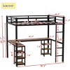 Streamdale Full Metal Loft Bed with Desk and Shelves - 3 of 4